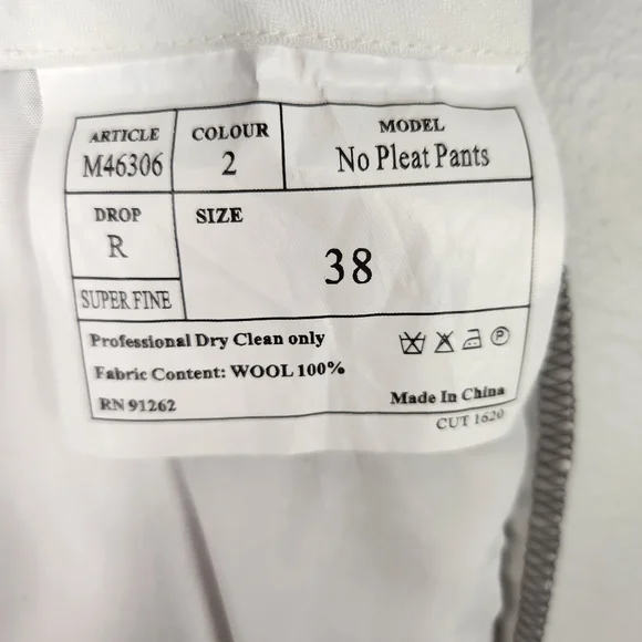 Mantoni 100% Italian Super Fine Wool No Pleat Dress Pants In Gray Size 38R #0413 - Picture 11 of 14